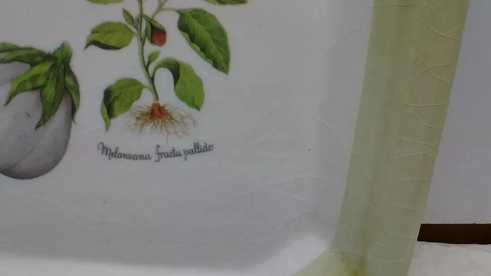 Plato servidor pasta cerámica Due Torri berenjena berenjena melanzana pallido 10x9 Foto 3 de 4