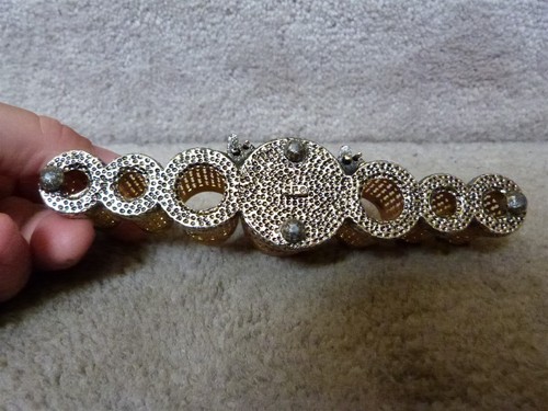 VINTAGE Hollywood Regency Cherubs Lipstick Makeup Holder Gold Silver 7 Slots 6" - Picture 7 of 10