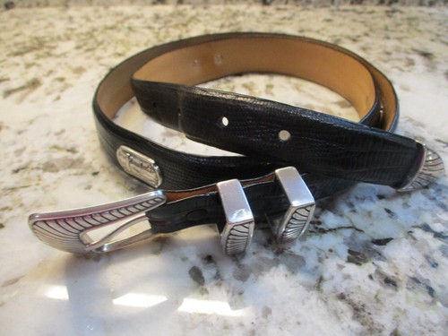 Men's 38 Golf Belt Italian Calfskin Genuine Leather Casual Concho Belt 1-1/8" - Picture 1 of 4