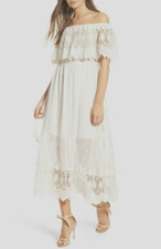 Astr The Label Tatiana Off the Shoulder Crochet Boho Dress  Sz S    ivory  *603
