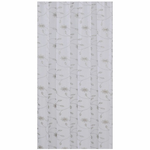 Embroidered Voile Net Curtain Panel Rod Pocket Slot Top Single Panel Floral - Picture 4 of 13