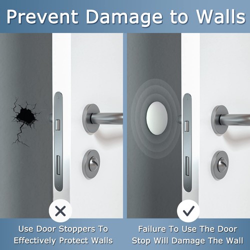 Door Stoppers Wall Protector Buffer Guard Doorknob Door Handle Bumper Self Ad... - Picture 4 of 7