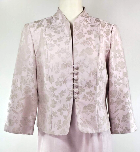 Jessica Howard Evenings 2 Piece Jacket Dress Set - Size 12P - Pink & Gray - Picture 2 of 24