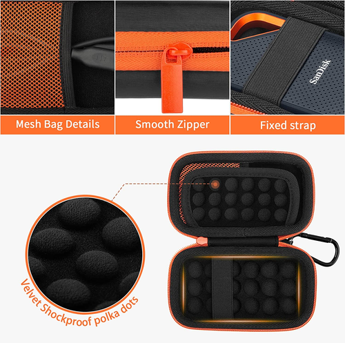 Yinke Hard Case for Sandisk Extreme Pro/Sandisk Extreme Portable External SSD 50 - Afbeelding 3 van 7