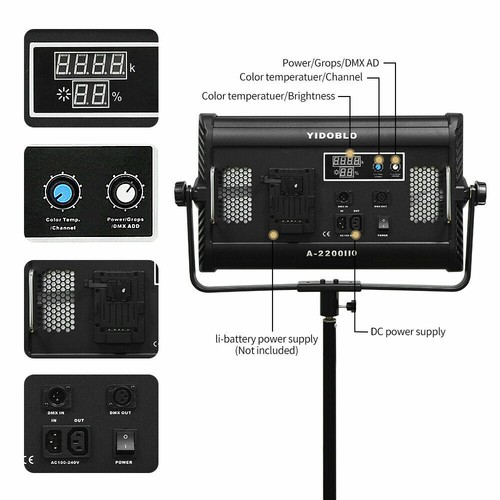 Yidoblo 100W A2200IIQ 3200-5500K Bicolor LED Video Light With Remote For Youtube - Picture 9 of 12