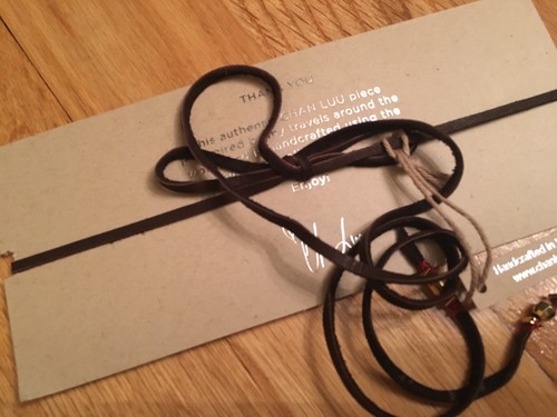 Chan Luu NWT Sterling silver 18K adj  Semiprecious blue saphire leather necklace - Picture 2 of 2