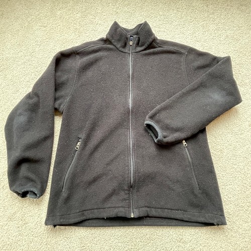 Lands End Jacket Mens Large 42-44 Black Fleece Coat Full Zip - Picture 14 of 18