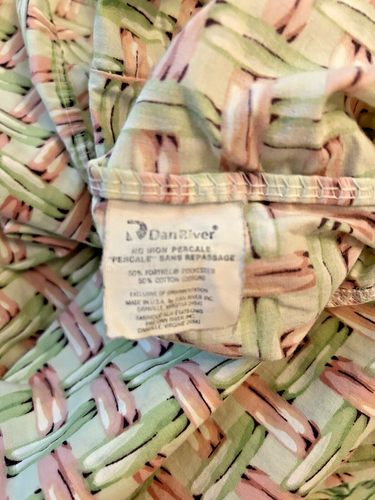 Dan River Sheets Flat Fitted Percale Cottagecore Floral Pink Ruffle Vintage 90's - Imagen 5 de 6