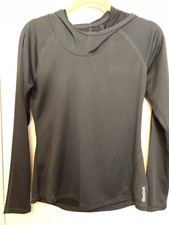 REEBOK women's lightweight GREEN hoodie SMALL slim fit 55 fitness running