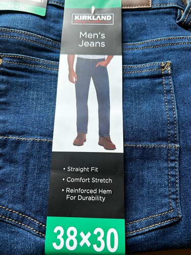 Kirkland Signature Herren Straight Fit Jeans Blau Denim Größe 38x30 - Bild 10 von 11