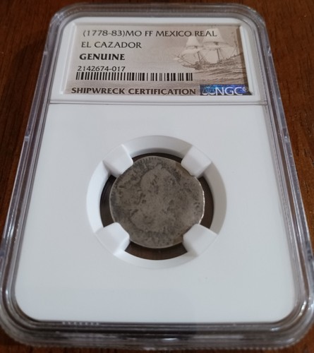 (1778-83) Spanish Empire (Mo Mint) 1 Real, NGC Genuine, El Cazador shipwreck - Picture 1 of 2