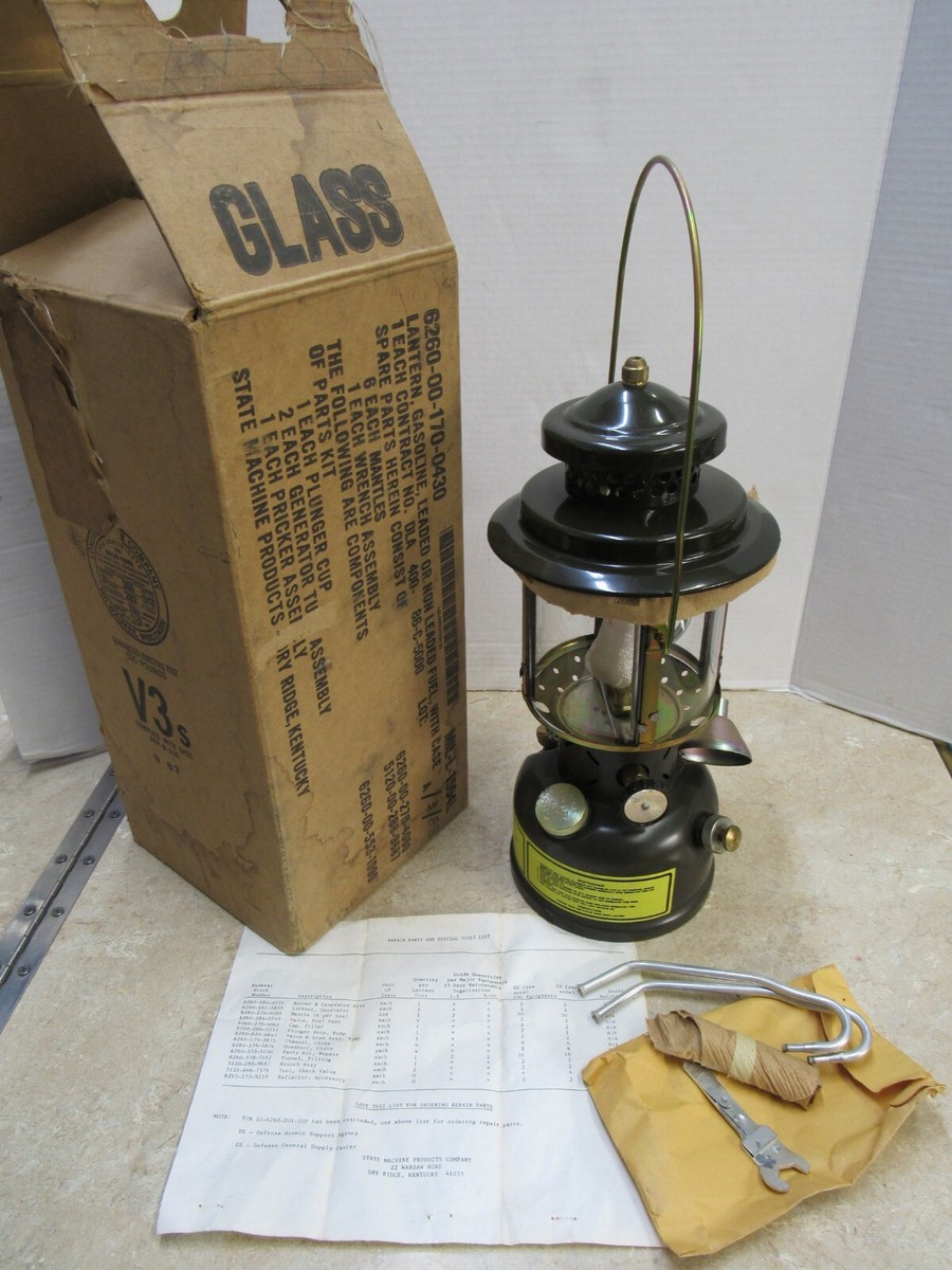 US Military Lantern W/ Spare Parts & Box 1986 State Machine