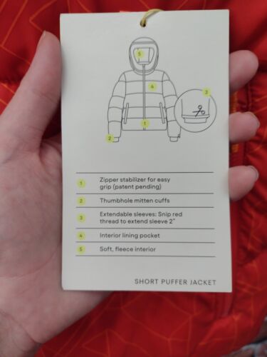 All In Motion Kids Short Puffer Jacket XL(16) Orange - Picture 7 of 16
