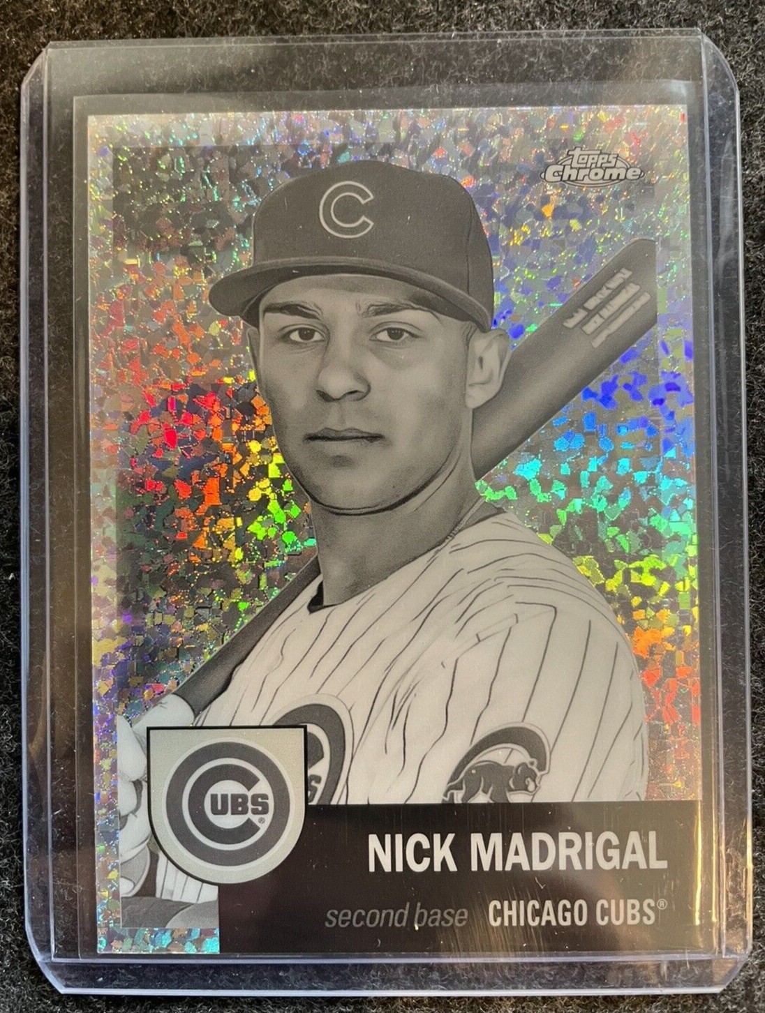2022 Topps Chrome Platinum Black & White Mini Diamond Nick Madrigal #148 Cubs