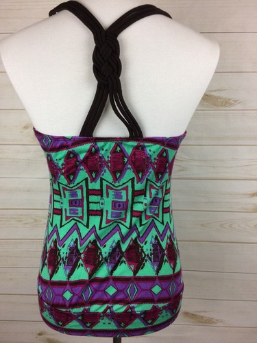 Soprano Junior's Spaghetti Straps Green & Purple Sleeveless Top Sz XS - Picture 6 of 8