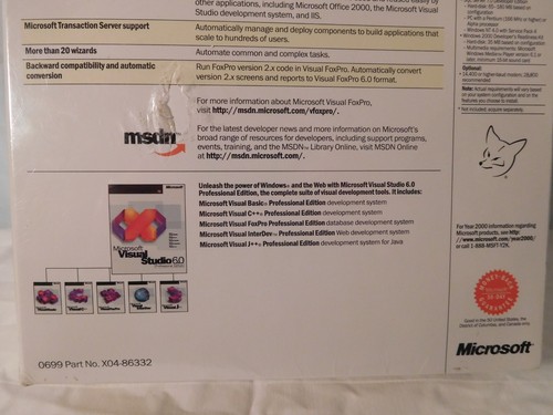 New Sealed* 1999 Microsoft Visual Fox Pro 6.0 Professional -Database Development - Picture 8 of 21