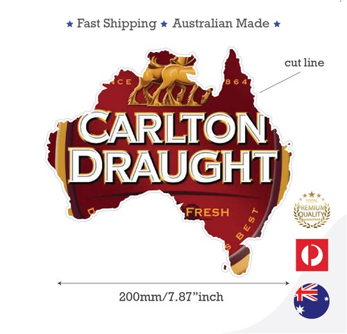 CARLTON DRAUGHT BEER AUSTRALIAN MAP STICKER DECAL  2 sizes  - Bild 2 von 2