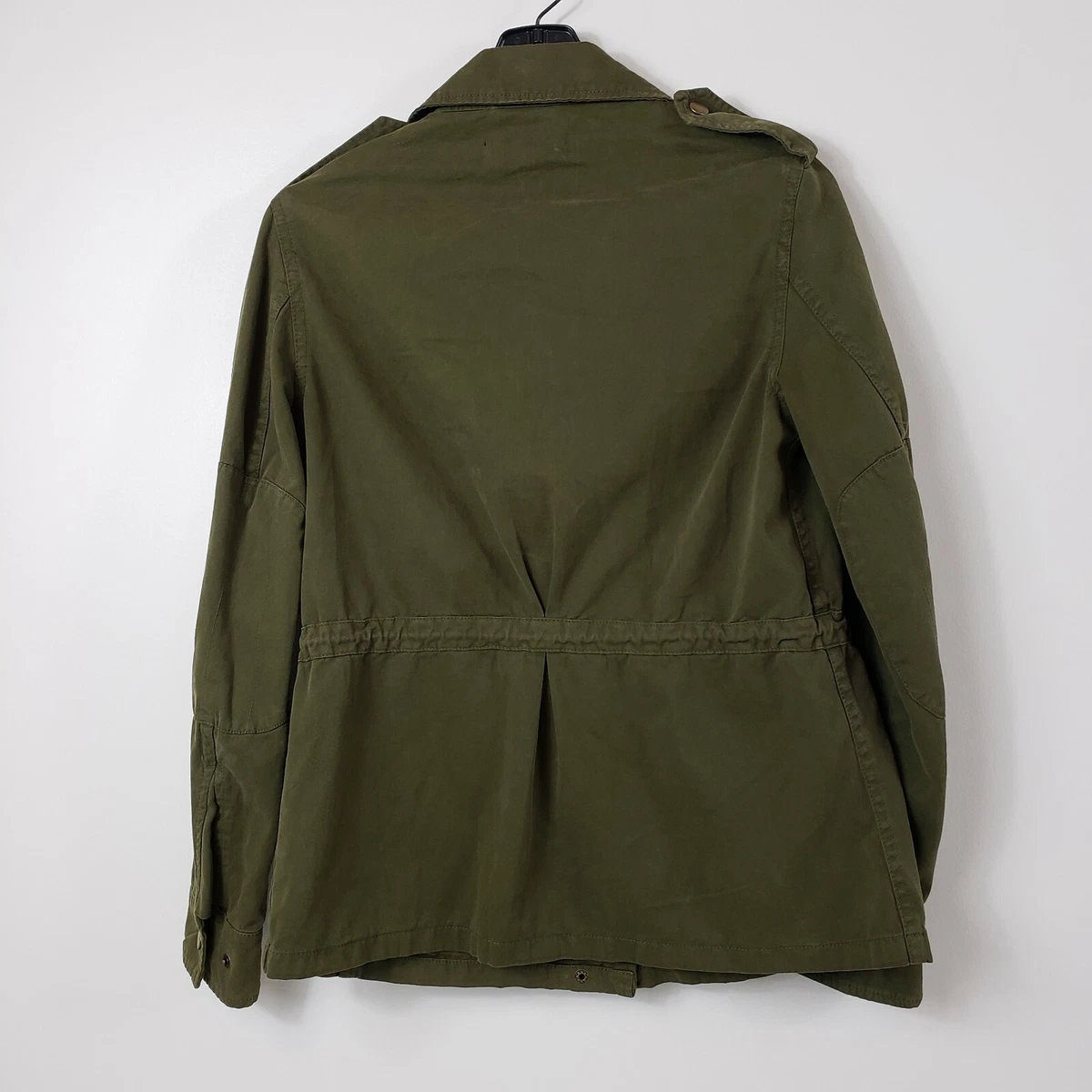 Forever 21 Military Jacket Womens Size Small Green Pockets Full Zip Buttons