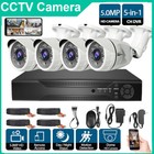 4Ch 4K 5Mp Home Security Camera System Night Vision Outdoor Surveillance Dvr Lot