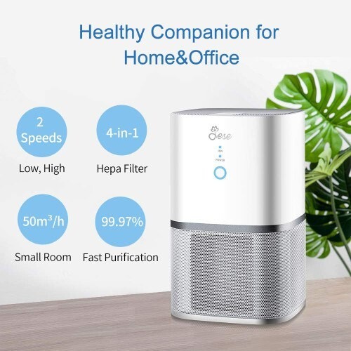 HEPA Air Purifier Home Air Cleaner for Allergies and Pets with 3-in-1 Filter - Afbeelding 1 van 8