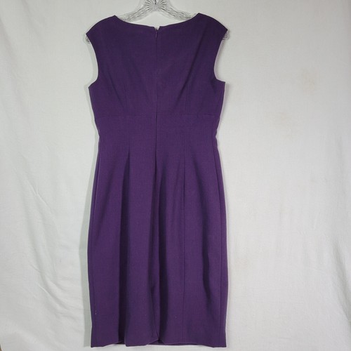 Calvin Klein Pencil Dress Women Size 6 Ponte Square Neck Formal Dinner Purple - Picture 2 of 10