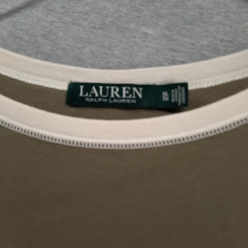 Lauren Ralph Lauren Top Womens XL Green 3/4 Sleeve Boat Neck Jersey T-Shirt - Picture 2 of 12