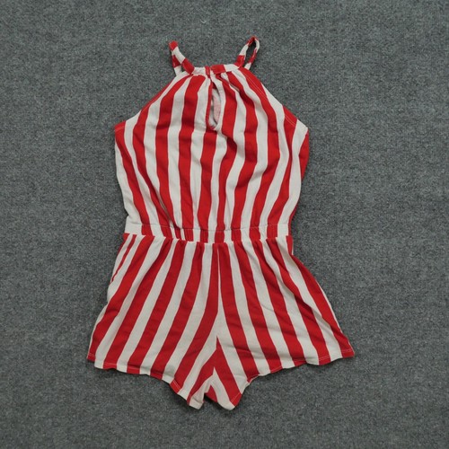 Zara Romper Girls 10 Red White Striped Kids Casual Youth - Picture 9 of 10