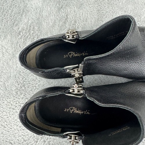 3.1 Phillip Lim Alexa Leather Ankle Booties SHE6-T186SPX Black Women's Sz 5 US - Picture 5 of 11