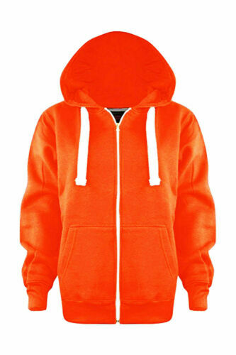 Kinder Mädchen/Jungen unifarbener Hoodie Kapuzenpullover mit Reißverschluss - Bild 13 von 15