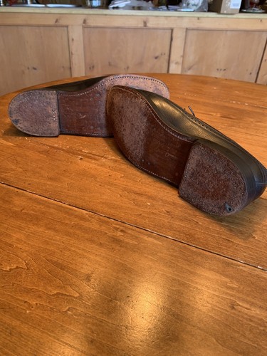 Florsheim Imperial Black Pebble 5 Nail Vee Cleat Full Wingtip 10 E - Afbeelding 8 van 10