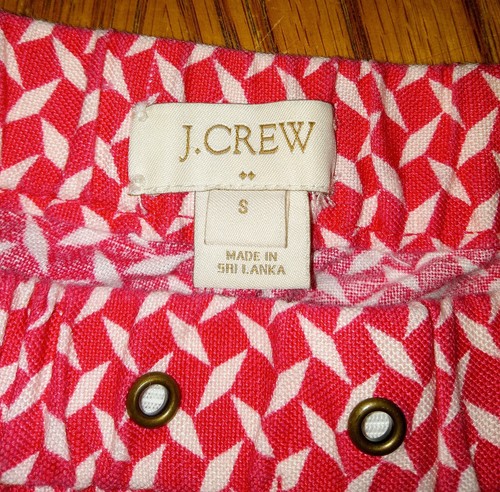 J. Pantalones cortos Crew para mujer talla S rosa brillante con estampado de diamantes blancos cintura elástica - Imagen 4 de 9