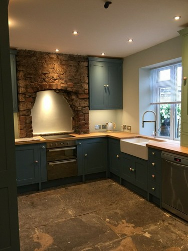 Belfast sink kitchen larder island units Bespoke solid wood hand made kitchens - Picture 9 of 12