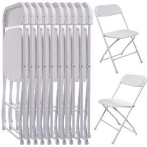 10-PACK-Commercial-Wedding-Quality-Stackable-Plastic-Folding-Chairs-White