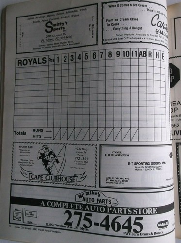 1985 KANSAS CITY ROYALS World Series Scorecard/Program UMMARKED - Picture 4 of 4