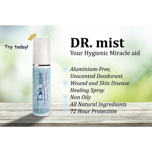 6 Bottle Dr Mist Natural Aluminum Free Deodorant Spray Removes Body Odor 75ml - Picture 7 of 10