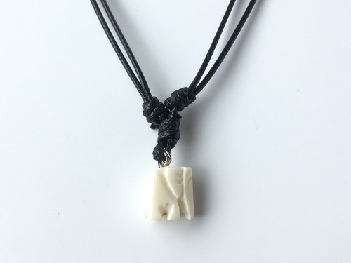 Necklace Men White Elephant Forest Carve Pendants Choker Gift Kid FriendShip New