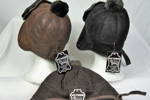 3 Colores UNISEX NIÑOS PIEL DE OVEJA REAL CUERO DE OVEJA Sombrero Invierno NIÑOS NIÑAS, NUEVO CON ETIQUETAS - Imagen 5 de 12