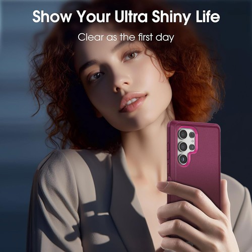 Red For Samsung Galaxy S24 Plus/Ultra S24 FE Case Heavy Duty Cover / Belt Clip - Picture 3 of 14