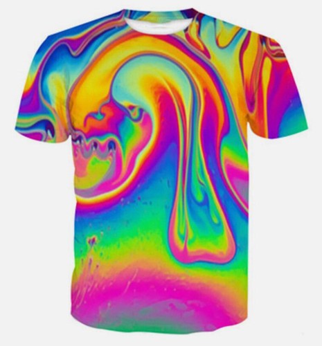 Funny Tie-dye 3D Print Womens Mens Casual T-Shirt Short Sleeve Tee Tops - Foto 8 di 19