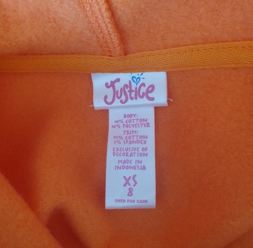 Justice Halloween Orange Sweatshirt Pullover Hoodie Size 8 - Picture 7 of 7