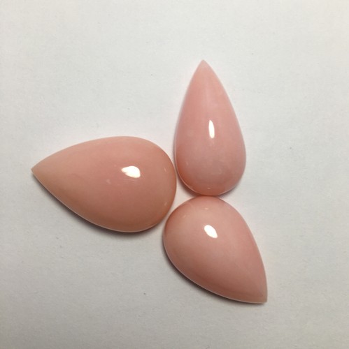 Attractive pink opal cabochon gemstone smooth pear shape 70.60 carat mix size - Picture 4 of 4