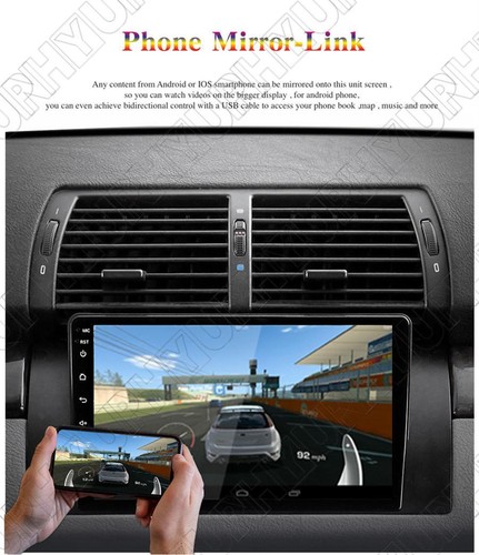 9'' For Android 9.1 Quad-core 1GB+16GB Car Stereo Radio GPS For BMW E39 E53 X5 - Picture 5 of 17