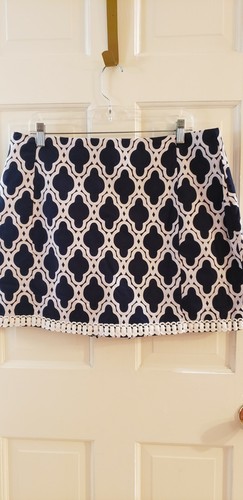 KOMFORTABLER STILVOLLER CROWN & IVY MARINEBLAU & WEISS SKORT ROCK GRÖSSE 6 - Bild 10 von 12