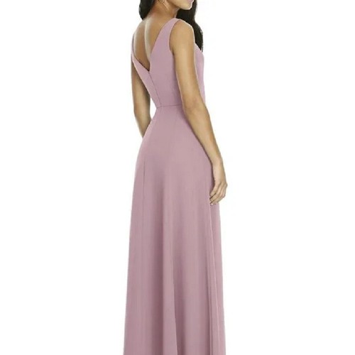 Dessy 8180....Full Length, Cowl Neck, V Back Dress....Suede Rose...Size 6...NWT - Picture 2 of 4