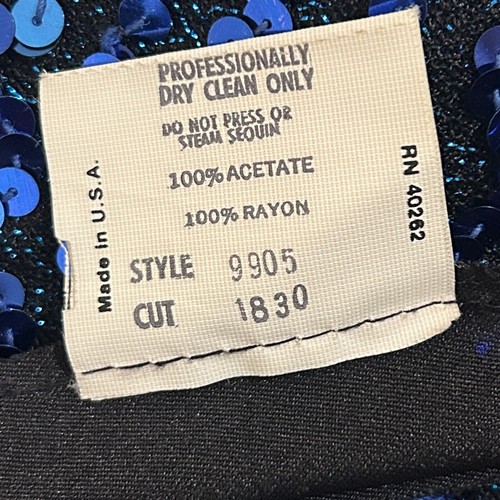 Vintage Climax by David Howard Royal Blue Sequin One Shoulder Dress in Size 9/10 - Picture 9 of 9