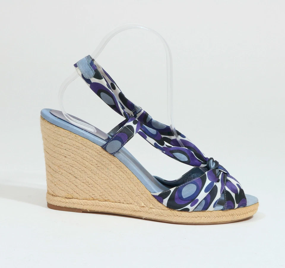 Alpargata de tela azul Circa Joan & David cuñas en forma de placa EE. UU. 10M Foto 2 de 4