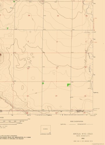 Topographical Map - Arcola Wyoming Quad - USGS 1963 - 23 x 31.87 - Bild 3 von 20