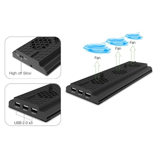New Vertical Stand for Xbox one X with 3 Cooling Fans + 3 USB Port Hub - Picture 2 of 6