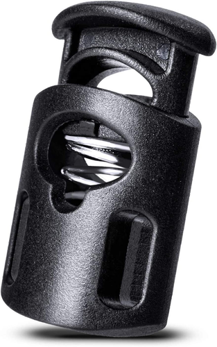 100 Pcs Plastic Cord Locks Single Hole Spring Toggle Stopper Cord Stops Fastener - Bild 11 von 12