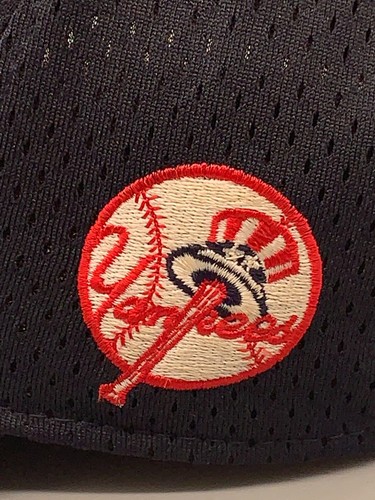 VINTAGE New York Yankees Hat Cap Fitted 7 Blue New Era 59Fifty MLB Baseball USA - Picture 4 of 15